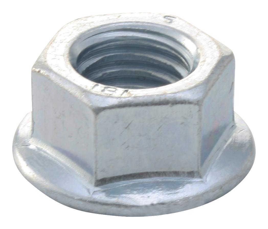 Tr Fastenings M10- Sfst-Z50- Flange Nut, Serrated, Bzp, M10, Pk50