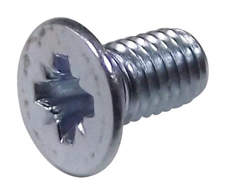 Tr Fastenings M3 12 Krstmc Z100 Screw, Pozi, Csk, Steel, Bzp, M3X12