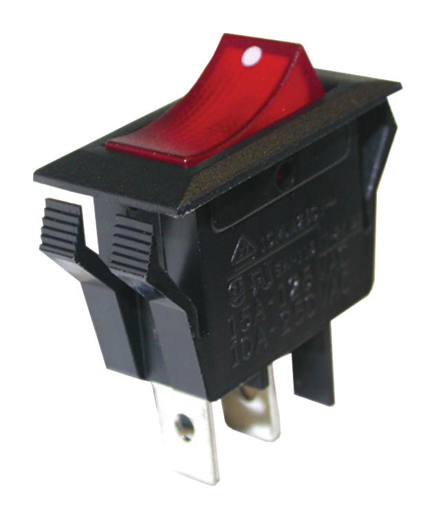 Multicomp Spc21177 Rocker Switch, Spst, 15A, 125V, Red