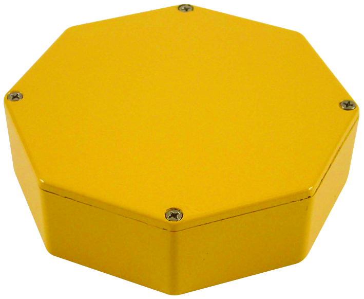 Hammond 1590Stpcyl Enclosure, Octagon, Yellow