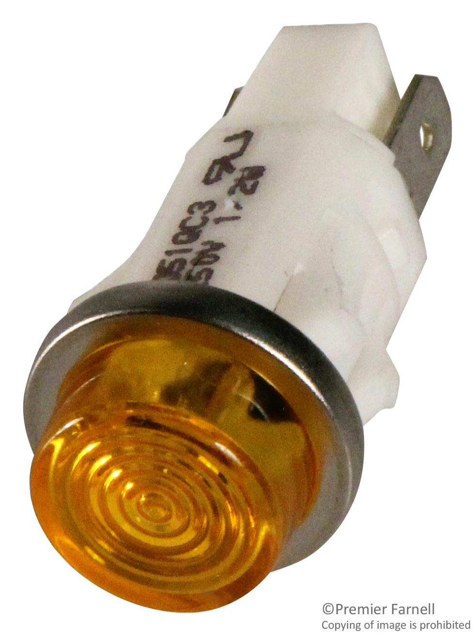 Chicago Miniature Lighting 1051Qc3 Neon Indicator, 12.7Mm, Amber, 250Vac