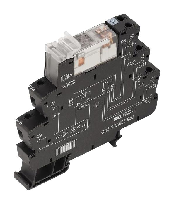 Weidmuller 1123530000 Power Relay, Dpdt, 8A, 250Vac, Din Rail