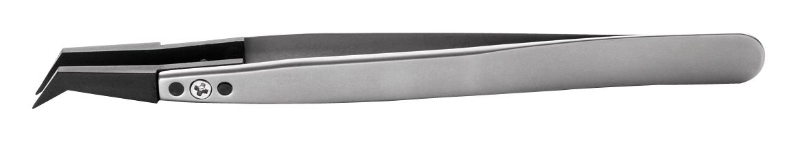 Ideal-Tek 246Cfr.sa Tweezer, Bent/flat, 125Mm