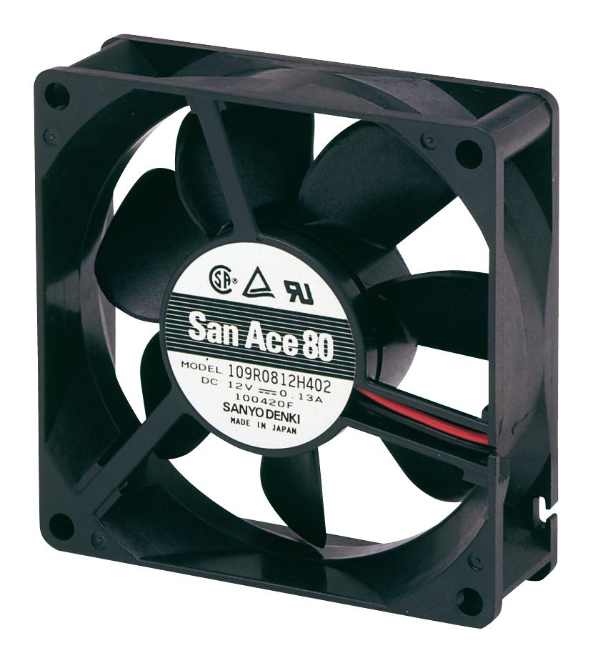 Sanyo Denki 109R0824S4011 Axial Fan, 80Mm, 24Vdc, 42.4Cfm, 34Dba