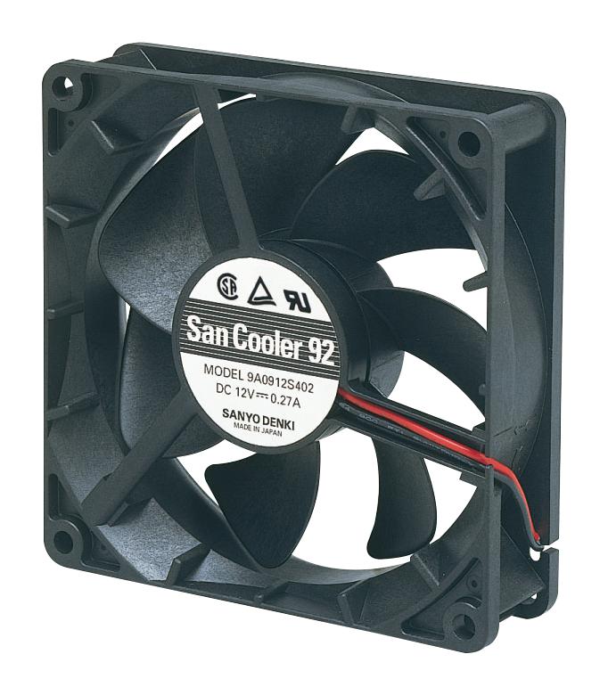 Sanyo Denki 9A0912G4021 Axial Fan, 92Mm, 12Vdc, 62.1Cfm, 43Dba