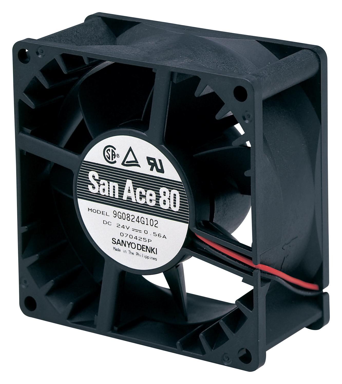 Sanyo Denki 9G0812G101 Axial Fan, 80Mm, 12Vdc, 90Cfm, 51Dba