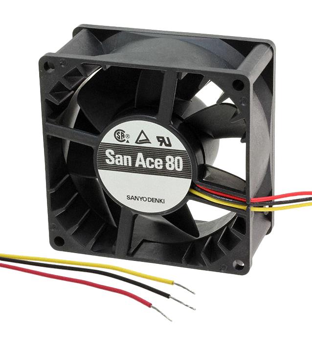 Sanyo Denki 9G0824G101 Axial Fan, 80Mm, 24Vdc, 90Cfm, 51Dba