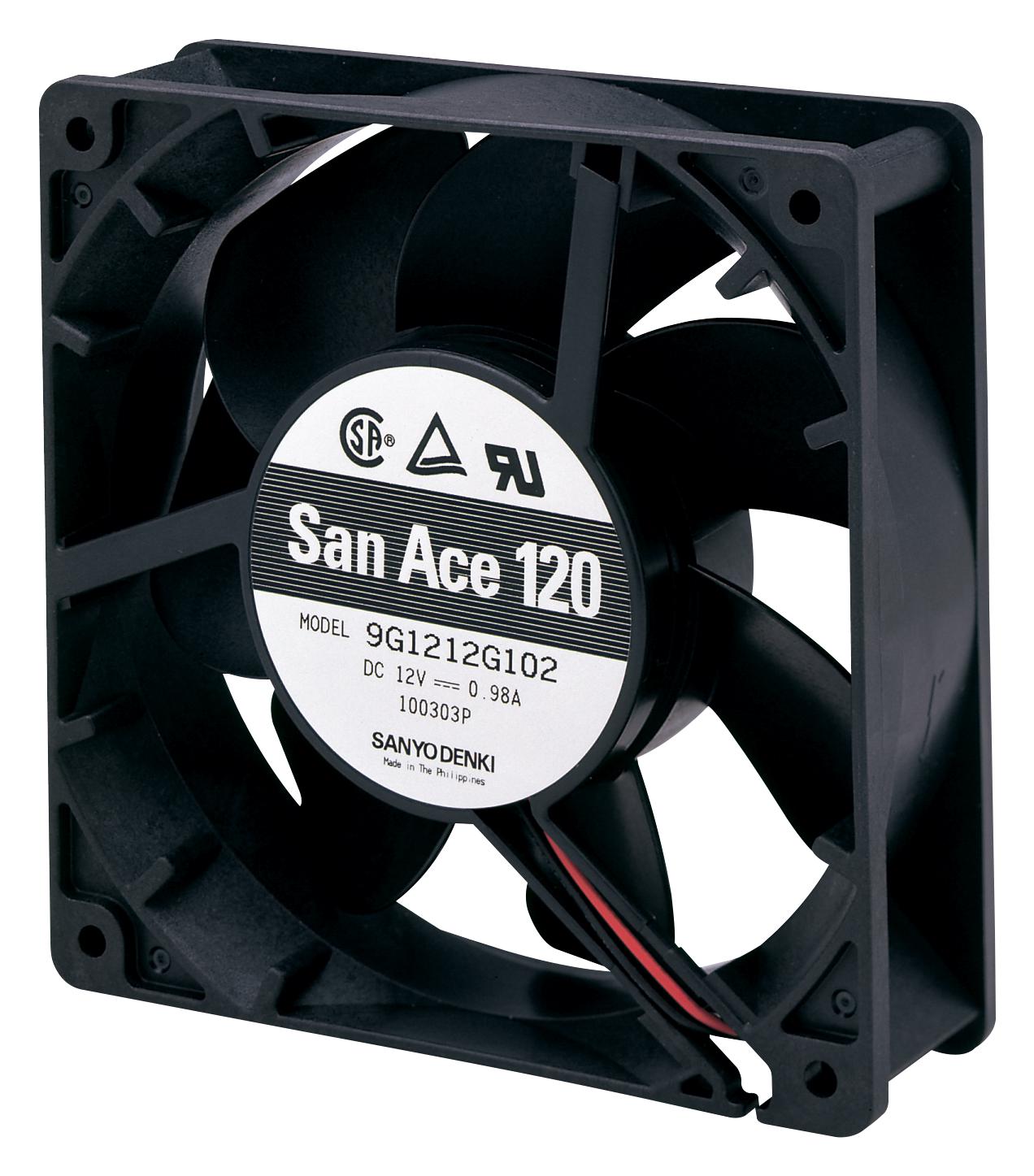 Sanyo Denki 9G1224E1D011 Axial Fan, 120Mm, 24Vdc, 118Cfm, 46Dba