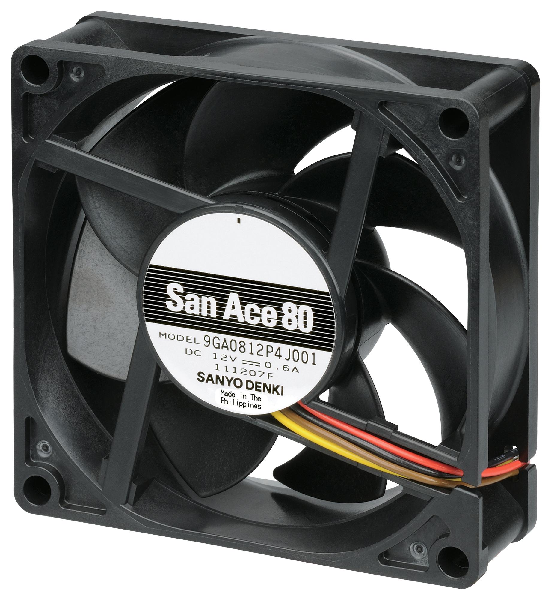 Sanyo Denki 9Ga0824P4J001 Axial Fan, 80Mm, 24Vdc, 73Cfm, 48Dba