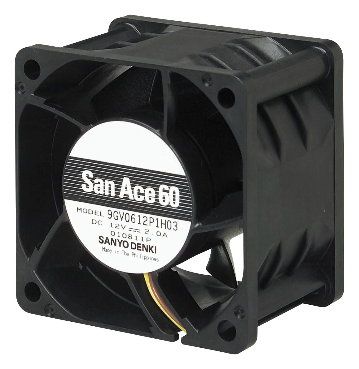 Sanyo Denki 9Gv0624P1G03 Axial Fan, 60Mm, 24Vdc, 84Cfm, 66Dba