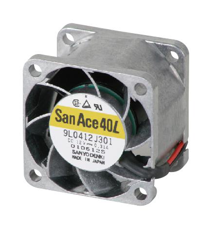 Sanyo Denki 9L0412M301 Axial Fan, 40Mm, 12Vdc, 5.65Cfm, 19Dba