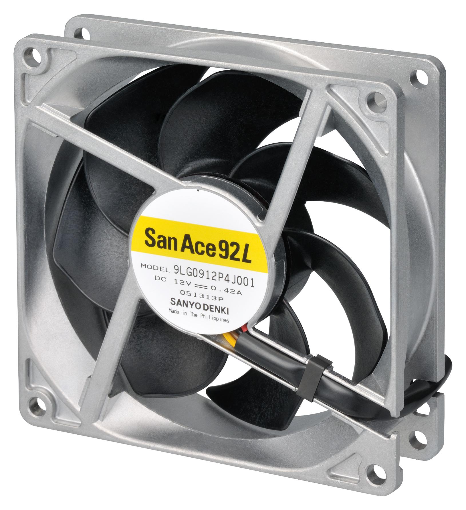 Sanyo Denki 9Lg0912P1F001 Axial Fan, 92Mm, 12Vdc, 102.4Cfm, 55Dba