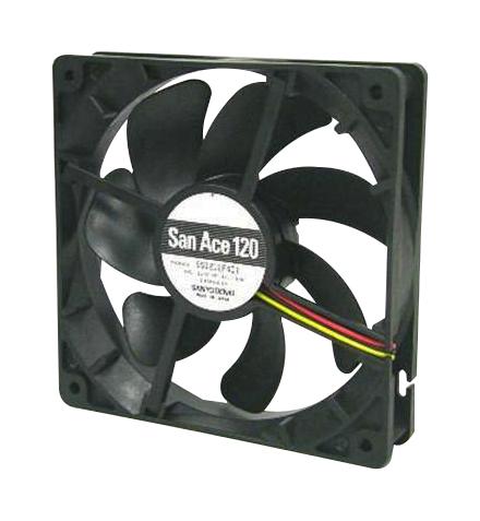 Sanyo Denki 9S1212M401 Axial Fan, 120Mm, 12Vdc, 58.6Cfm, 24Dba