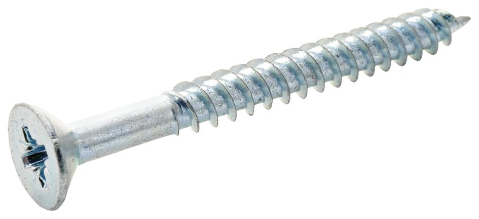 Tr Fastenings N6 1.000 Krstwt Z100 Csk Head Pozidriv Wood Screw, Steel, 6G