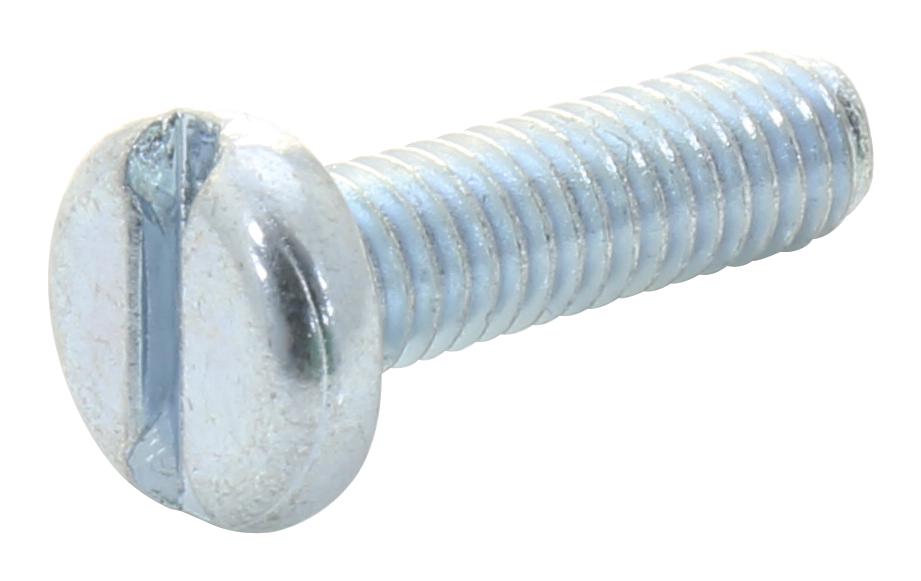 Tr Fastenings M2 6 Psstmc Z100 Pan Head Slotted Screw, Steel, M2.5