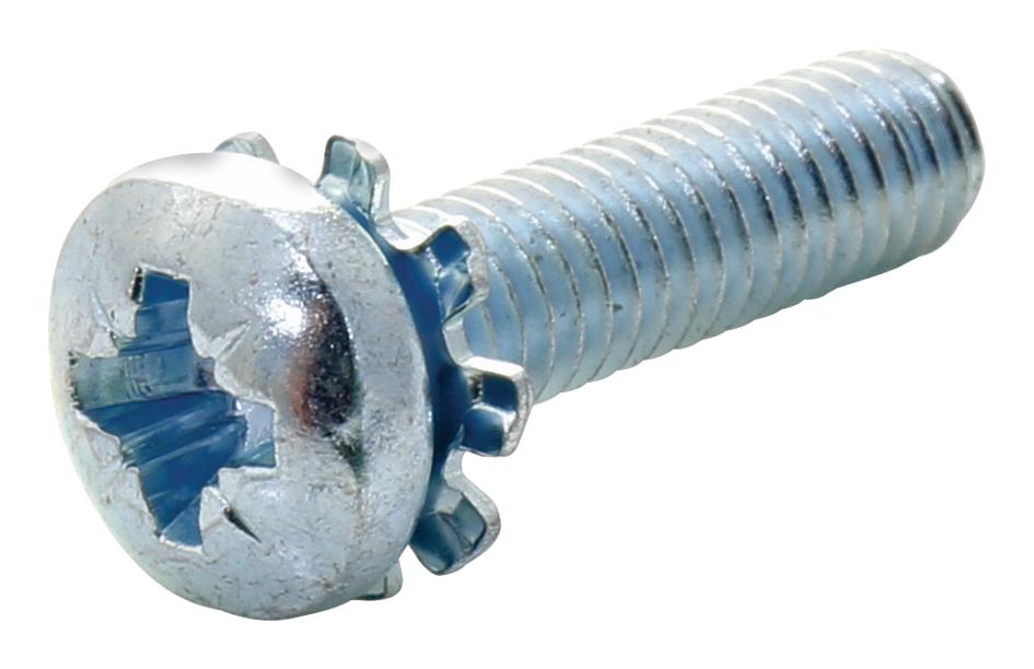 Tr Fastenings M416Prstexz100- Pan Head Pozidriv Screw, Steel, M4,pk100