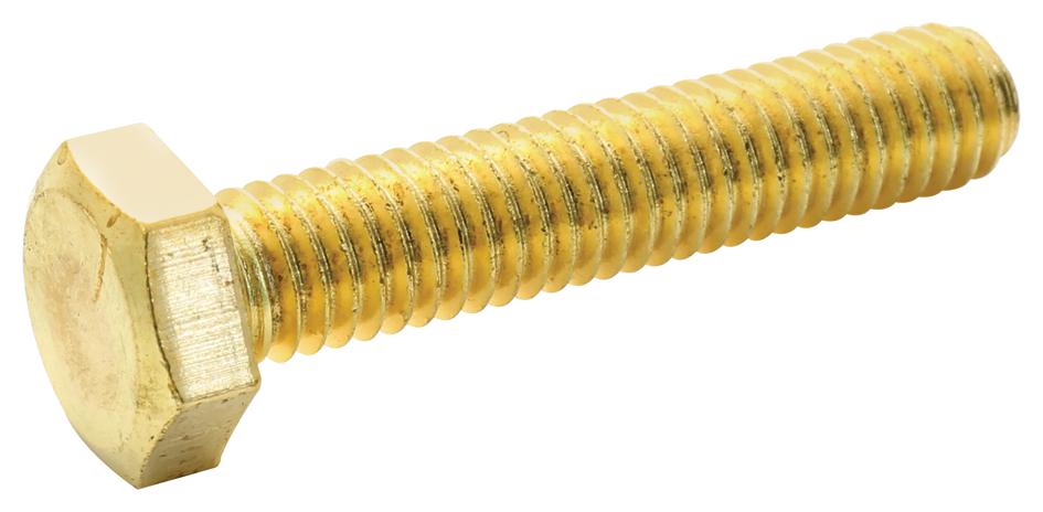 Tr Fastenings M630Hhbrscs100- Hex Head Screw, Brass, M6, Pk100