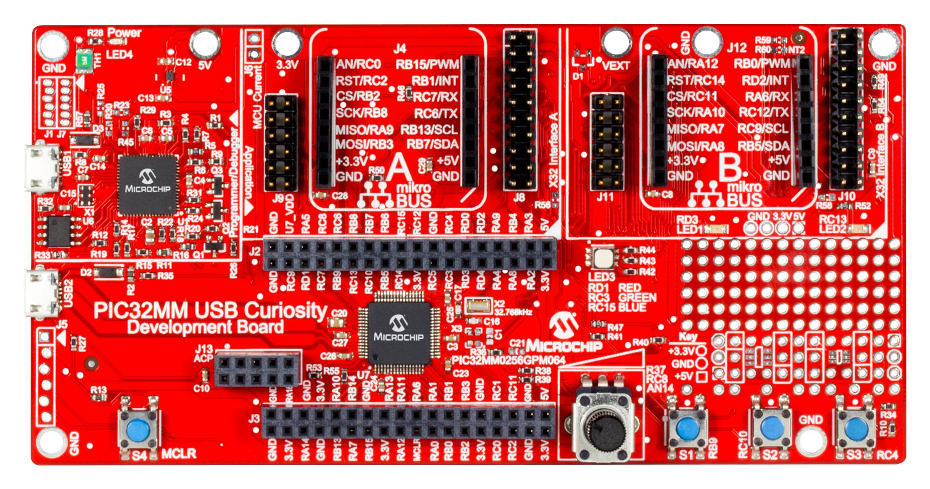 Microchip Dm320107 Usb Curiosity Dev Brd, 32Bit, Pic32 Mcu