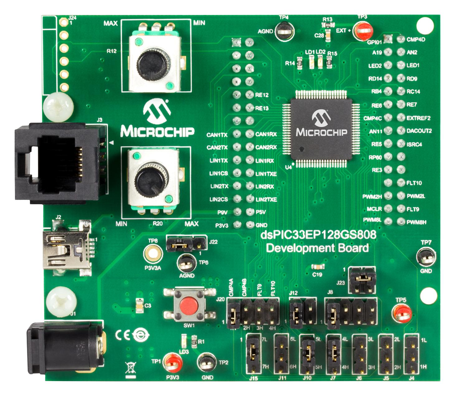 Microchip Dm330026 Dev Brd, Signal Ctrl, 16Bit, Dspic33 Mcu