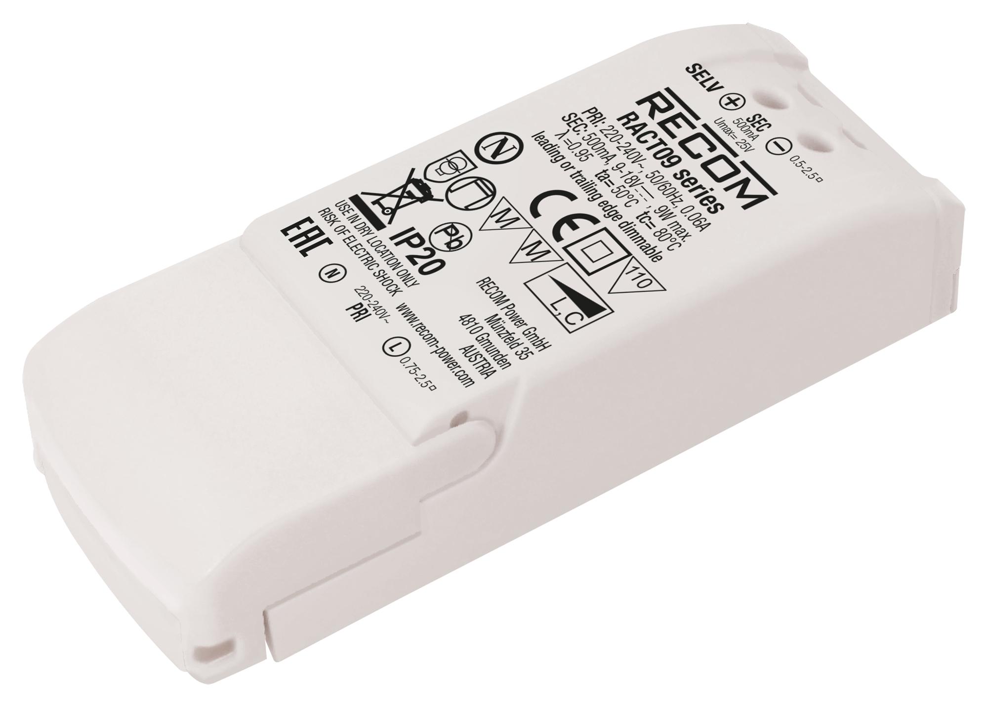 Recom Power Ract09-700 Led Driver, Single O/p, 9W, 13V