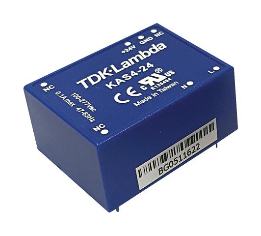 Tdk-Lambda Kas4-24 Power Supply, Ac-Dc, 24V, 0.167A