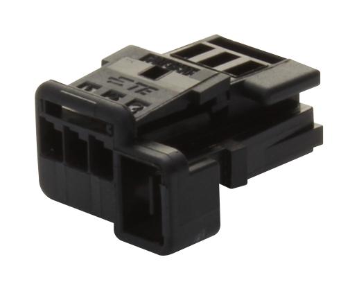 Te Connectivity 953697-1 Rcpt Housing, 3Pos, Pbt Gf, Black