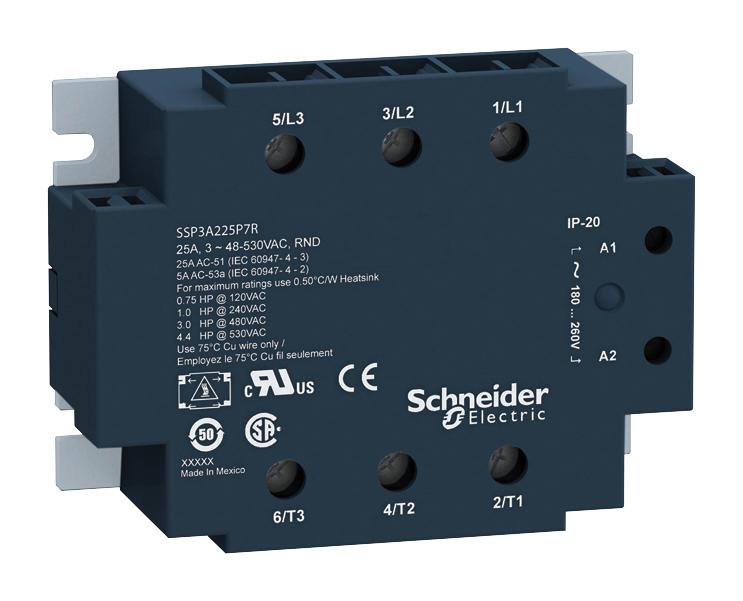 Schneider Electric Ssp3A225Bdt Solid State Relay, 3Pst-No, 25A, 4-32Vdc