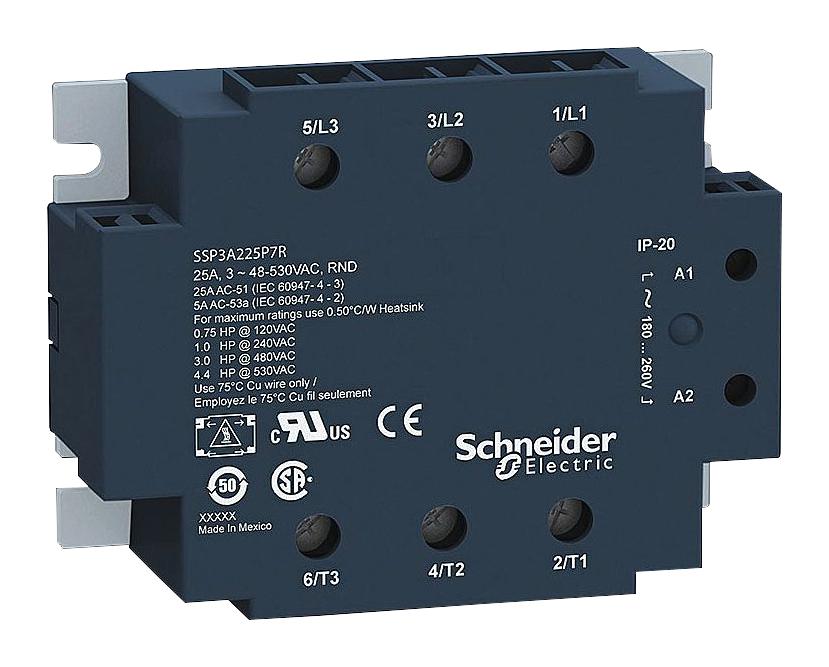 Schneider Electric Ssp3A250F7Rt Solid State Relay, 3Pst-No, 25A, 90-140V