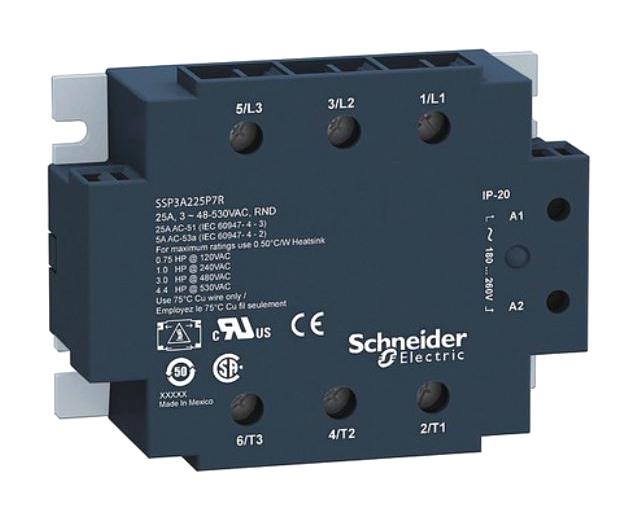 Schneider Electric Ssp3A250Bdt Solid State Relay, 3Pst-No, 50A, 4-32Vdc