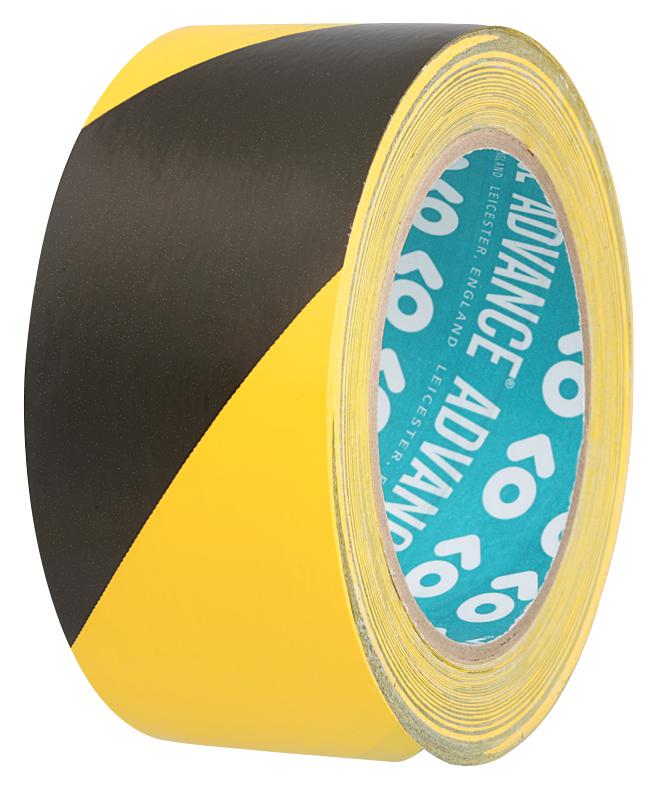 Advance Tapes At8H Black / Yellow 33M X 50Mm Warning Tape, Pvc, 33M X 50Mm