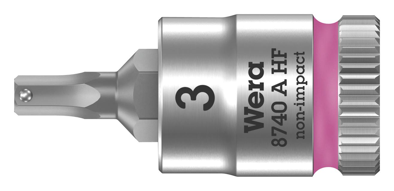 Wera 8740 3 X 28Mm Bit Socket, Hex, Size 3Mm, 28Mm