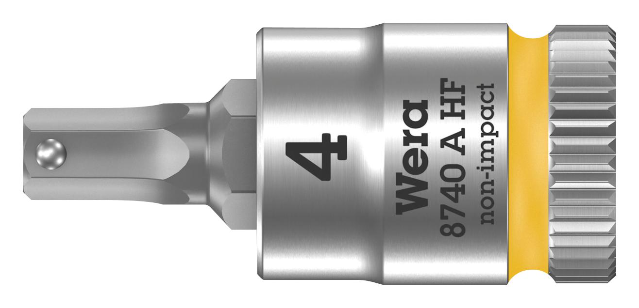 Wera 8740 4 X 28Mm Bit Socket, Hex, Size 4Mm, 28Mm