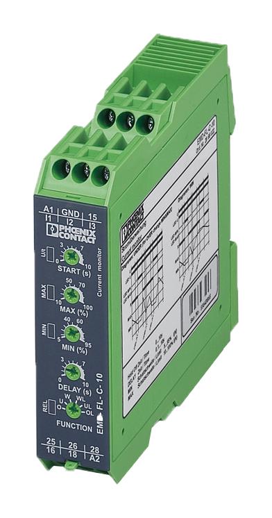 Phoenix Contact 2866022 Current Sense Relay, Dpdt, 5A, 250Vac