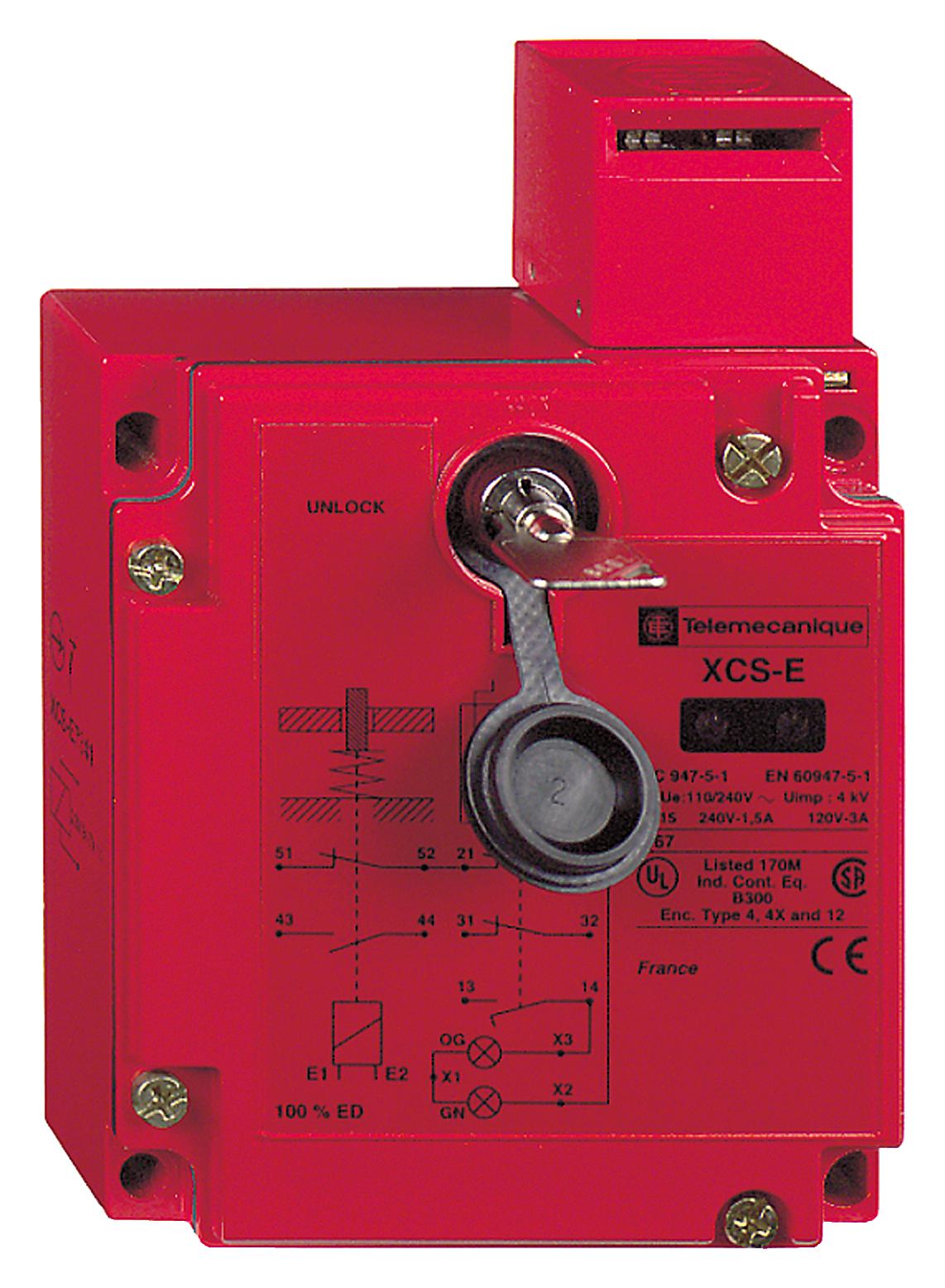 Telemecanique Sensors Xcse5332 Safety Switch, Dpst-No/spst-Nc, 3A, 120V