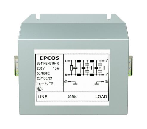 Epcos B84142B0025R000 Power Line Filter, 1 Phase, 25A, 250V