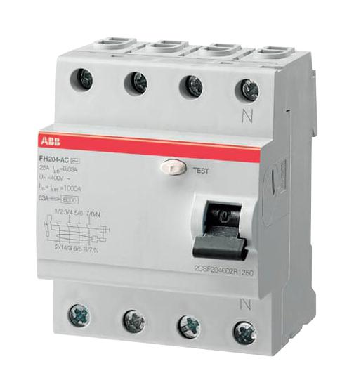 Abb 2Csf204006R1250 Fh204Ac-25/0.03 4P Rcd 25A 30Ma