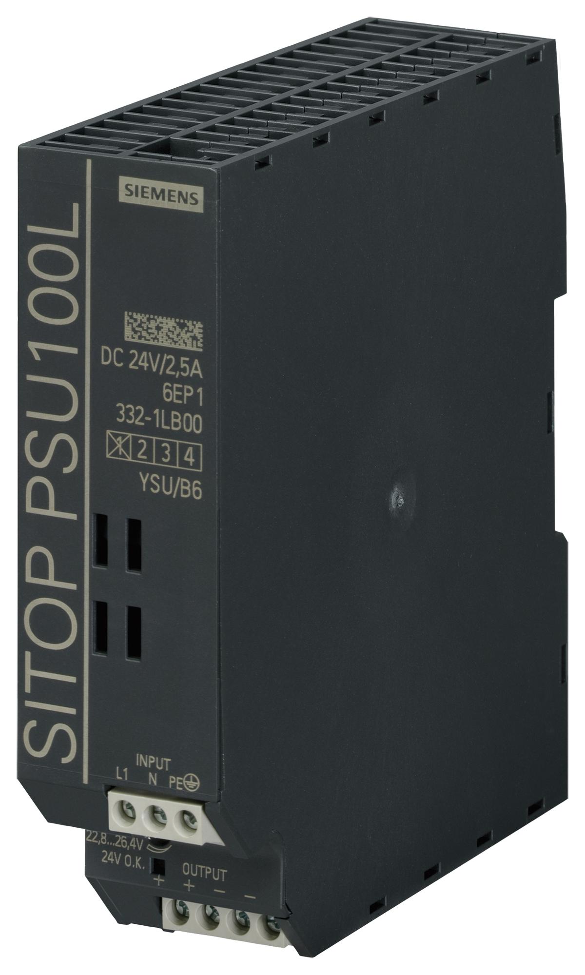 Siemens 6Ep1332-1Lb00 Power Supply, Ac-Dc, 24V, 2.5A