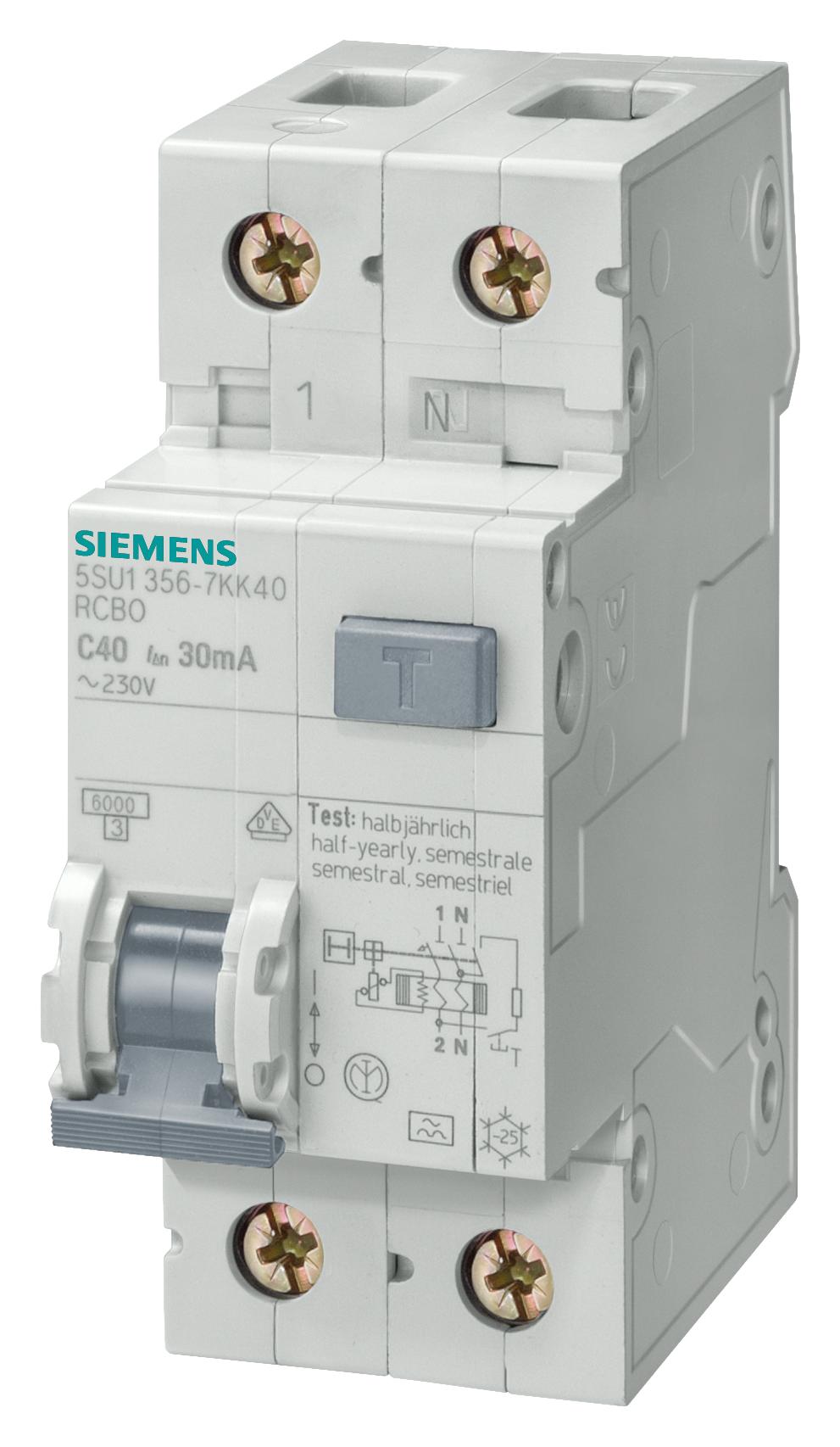 Siemens 5Su1356-7Kk16 Rcbo, 2P, 16A, 240Vac