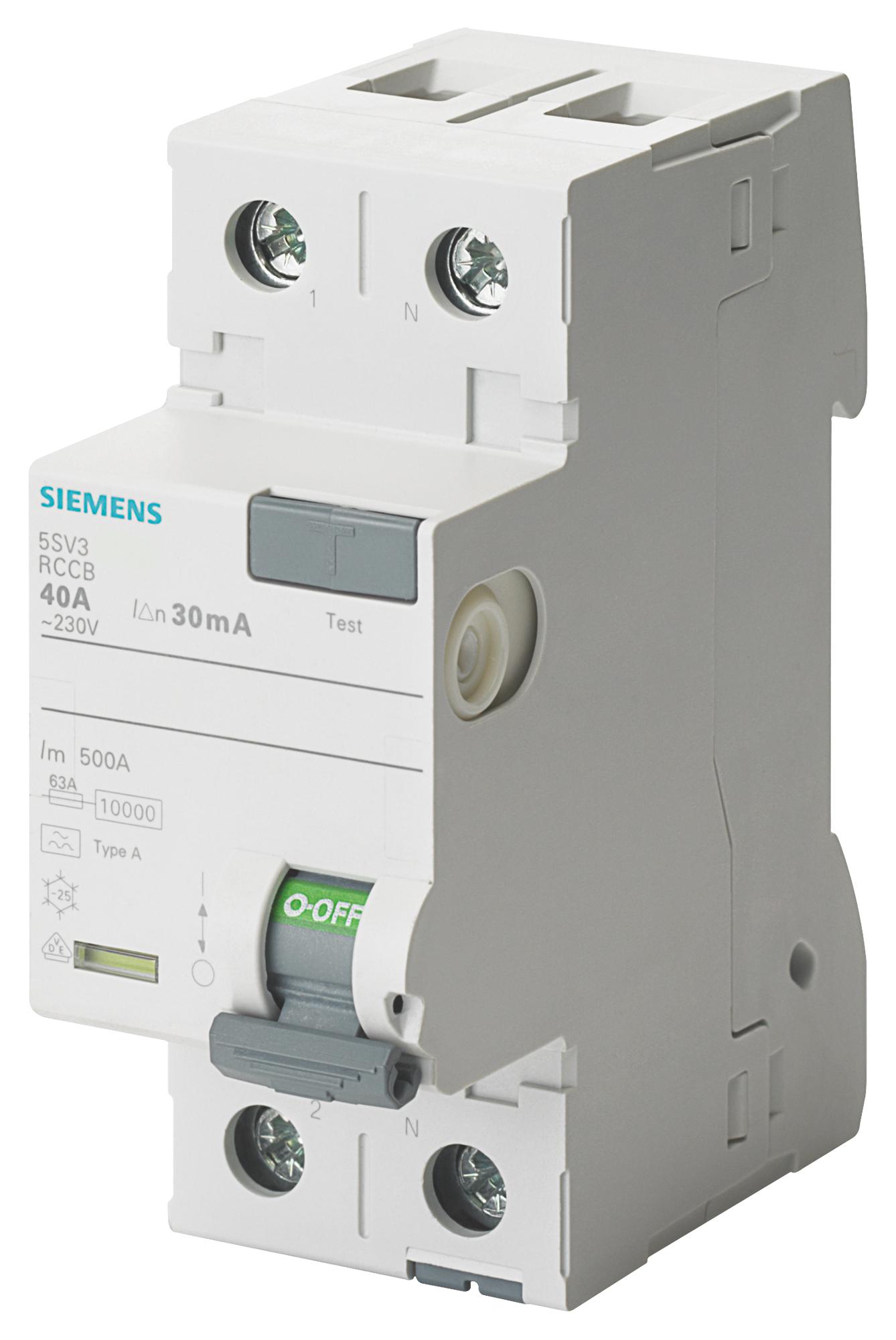 Siemens 5Sv3312-6 Rccb, 2P, 25A, 230Vac