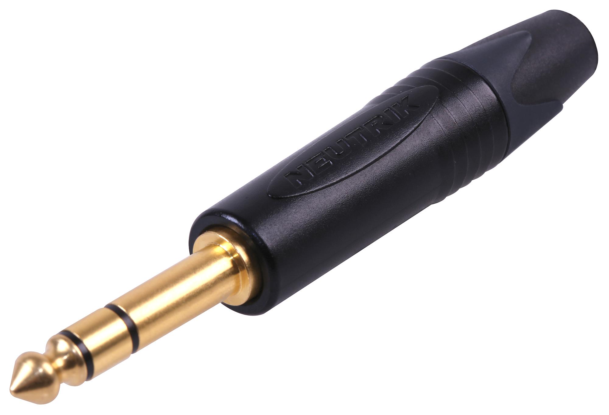 Neutrik Np3X-B Plug, 6.35Mm, Black/gold, 3Pole