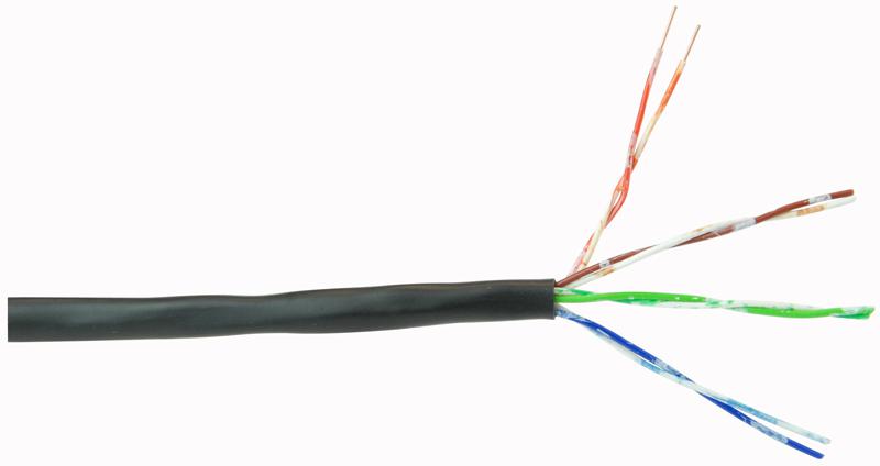 Pro Power 4Prccsblk Unshld Multicored Cable, 8Pos, Blk, 100M