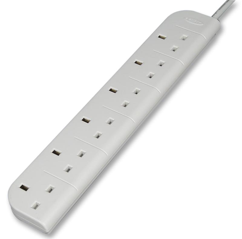 Belkin F9E600Uk3M Power Outlet Strip, 6 Outlet, 3M, 240Vac