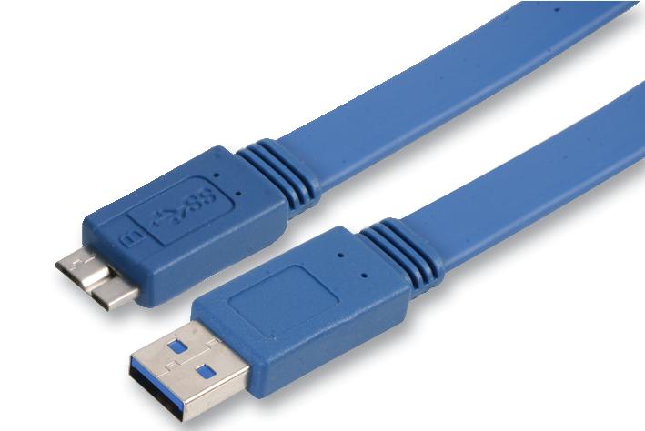 Pro Signal Psg90491 Lead,flat Usb3.0,a/m-Microb/m 1M Bl