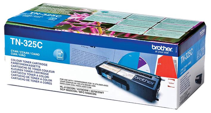 Brother Tn325C Toner, Tn325C, Cyan 3.5K, Brother