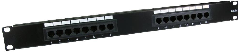 Pro Signal Ut-899216 Patch Panel, Cat 5E, 1U, 16 Port