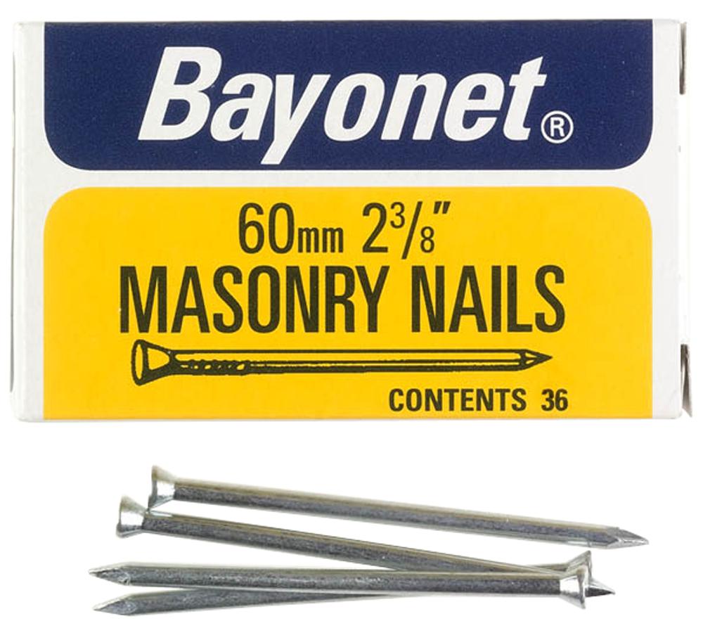 Challenge 12212 Masonry Nails Zinc Plated, 60Mm (Pk36)