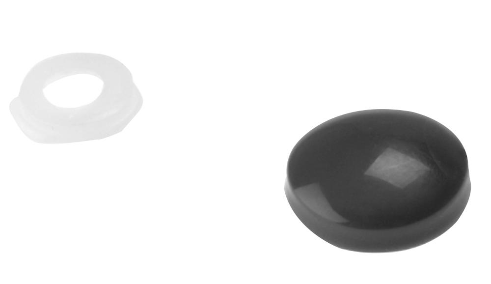 Forgefix 200Pdt2 Plastic Domed Cover Caps  Black Pk200