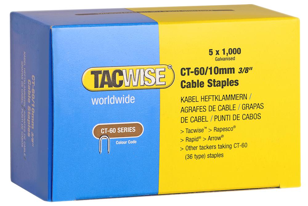 Tacwise Plc 0354 Ct60 Cable Galvanised Staples - 10Mm