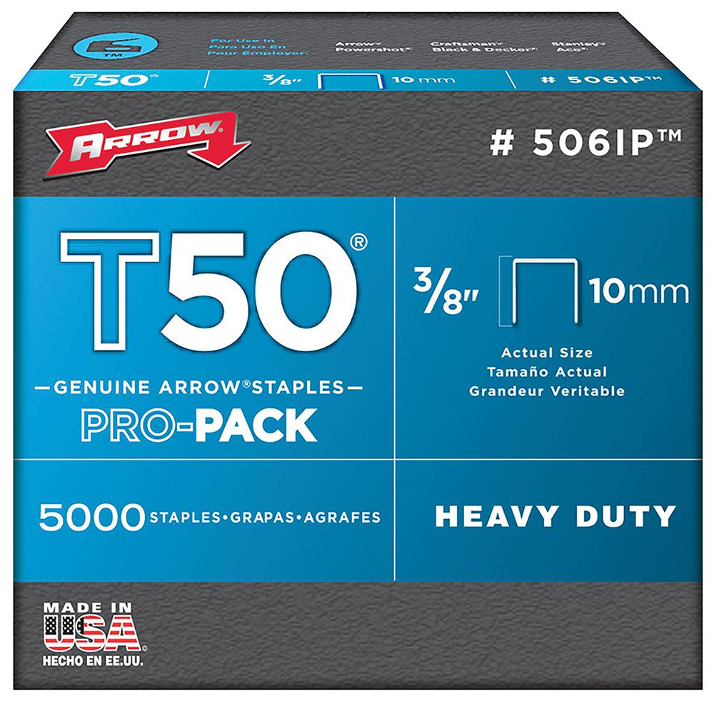 Arrow Fastener 506Ip T50 3/8 Staple Pack -  10 Mm (Pk 5000)