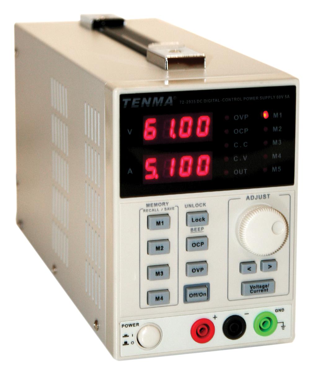 Tenma 72-2935 Dc Power Supply, 1-Ch, 60V, 5A, Prog